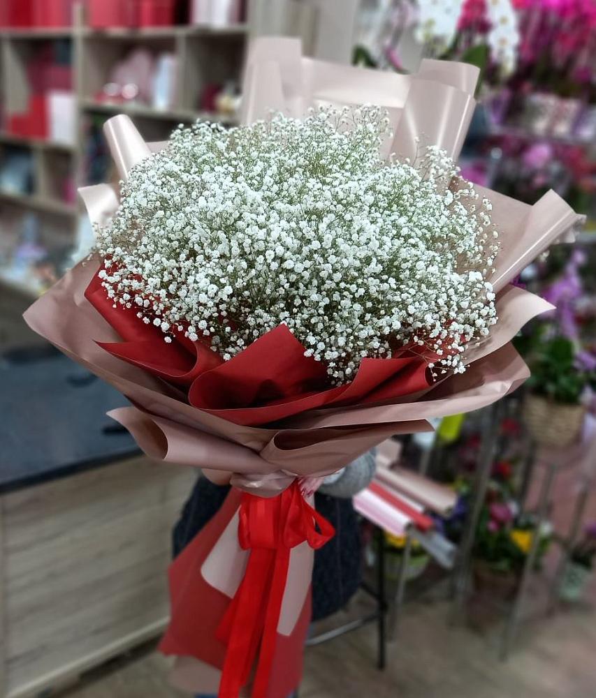 Букет Белые хлопья в Кошерово Букет цветов из: Гипсофила в Кошерово