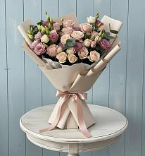 Букет цветов из:  Розы и Лизиантусы #REPLACE_PRED# Кошерово