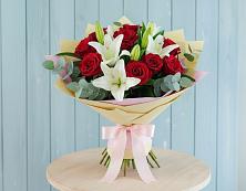 Букет цветов из:  Лилии и Розы #REPLACE_PRED# Кошерово