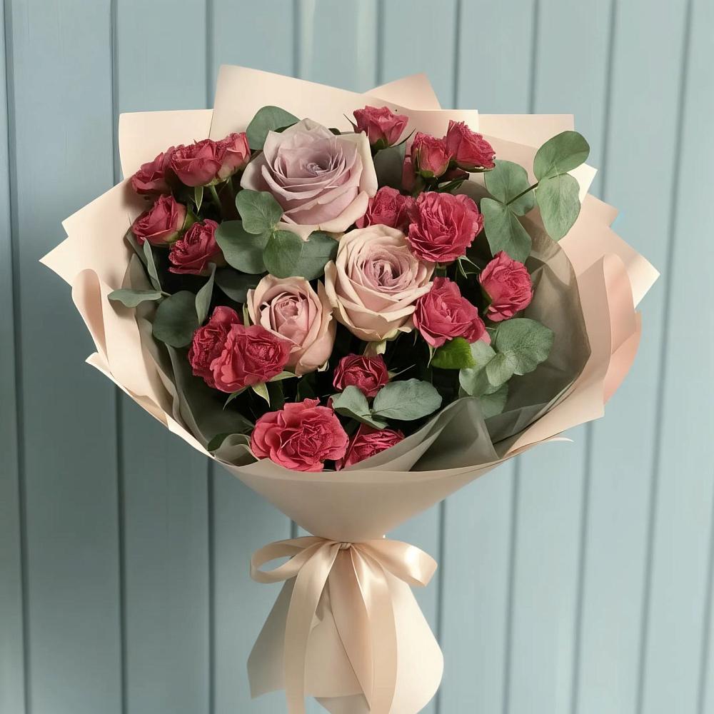 Букет цветов из: Гвоздики и Розы в Кошерово