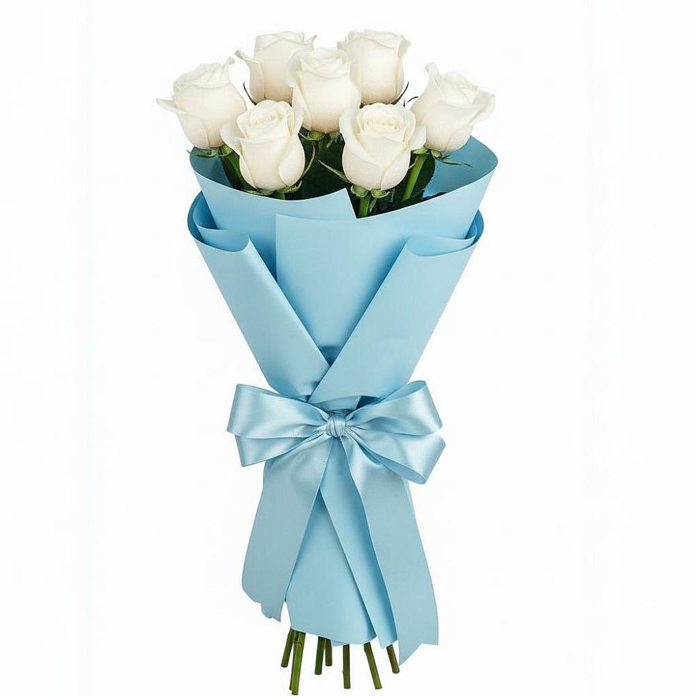 Букет 7 белых роз Проуд в Кошерово