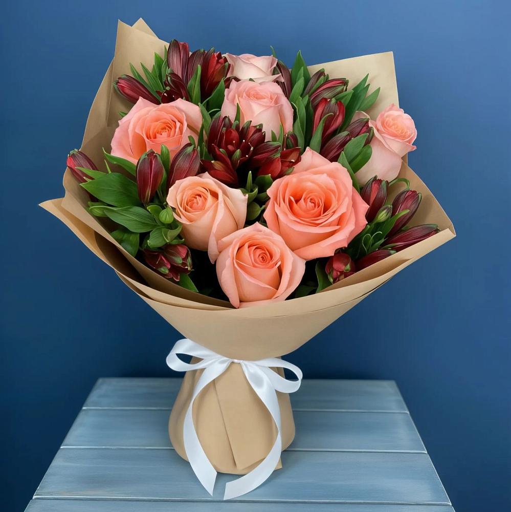 Букет цветов из: Розы и Альстромерии в Кошерово