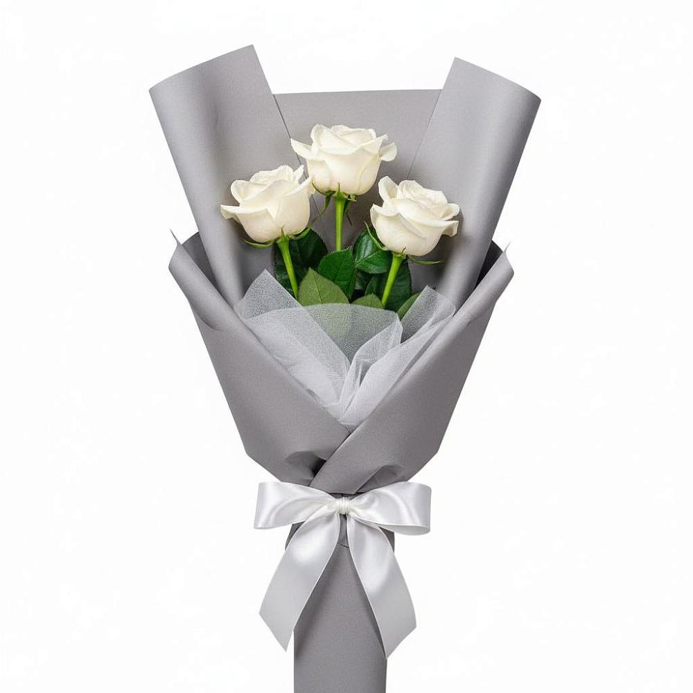 Букет 3 белые розы в Кошерово