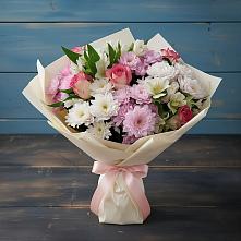 Букет цветов из:  Хризантемы, Альстромерии и Розы в Кошерово