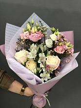 Букет цветов из:  Альстромерии, Розы и Лизиантусы #REPLACE_PRED# Кошерово