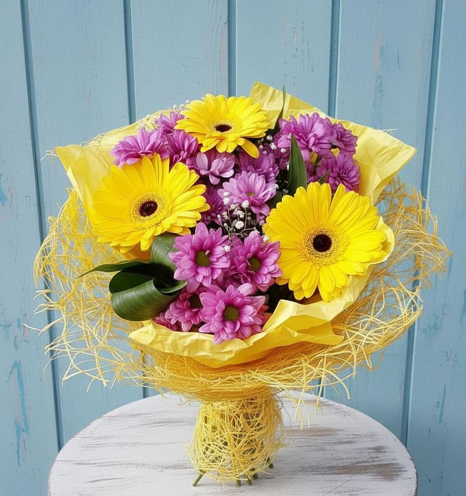 Букет цветов из: Хризантемы и Герберы в Кошерово