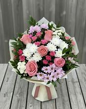 Букет цветов из:  Альстромерии, Гвоздики, Розы и Хризантемы в Кошерово