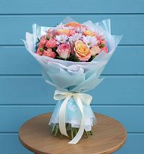 Букет цветов из:  Хризантемы и Розы #REPLACE_PRED# Кошерово