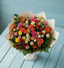 Букет Микс из разноцветных кустовых роз #REPLACE_PRED# Кошерово